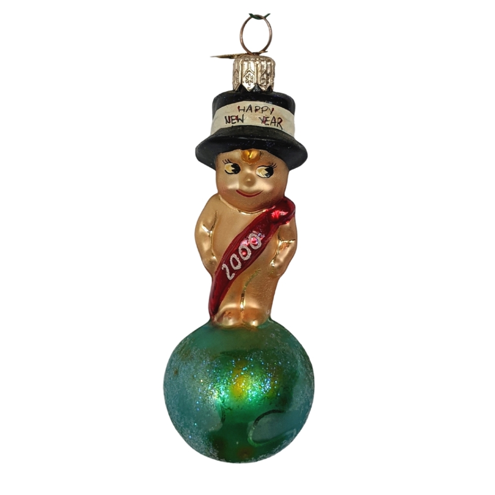 2000 Christopher Radko "Millenium Munchkin" Baby Fine Glass Ornament